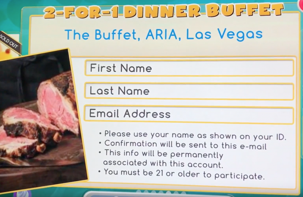 Aria Buffet 2 for 1