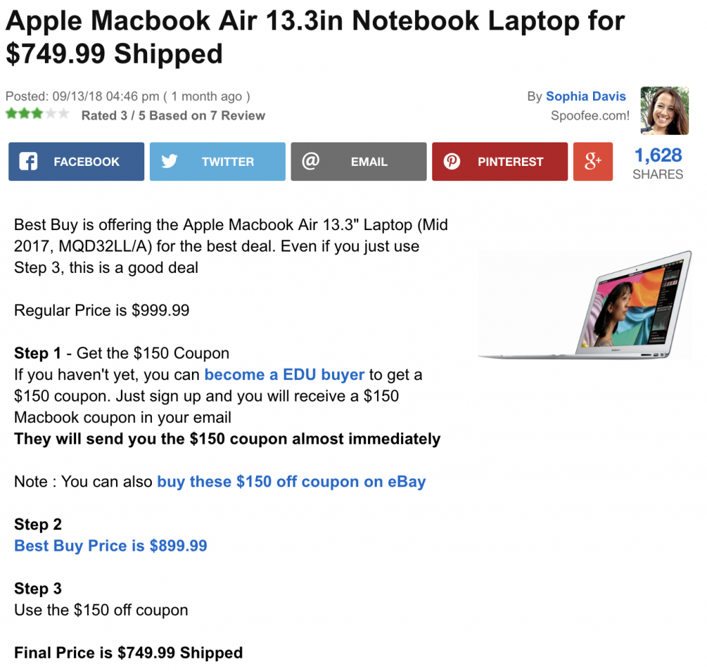 2017 Macbook Air Deal