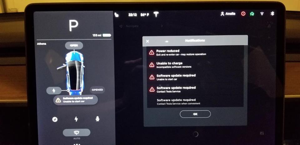 Tesla Firmware Update Failed