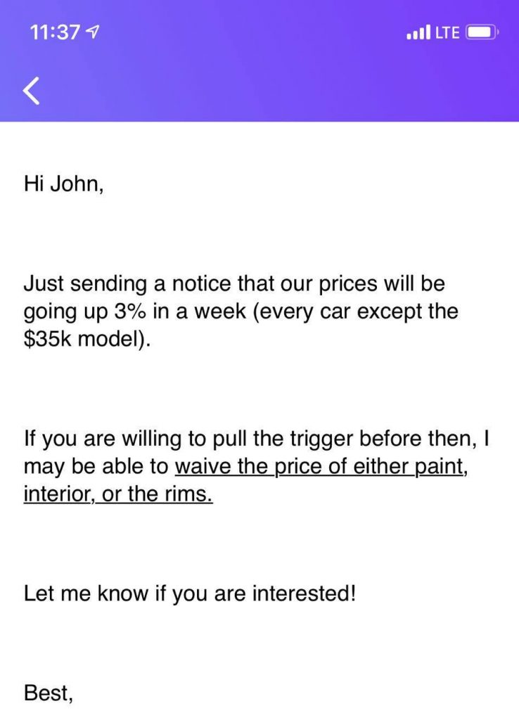 Tesla Model 3 Discount