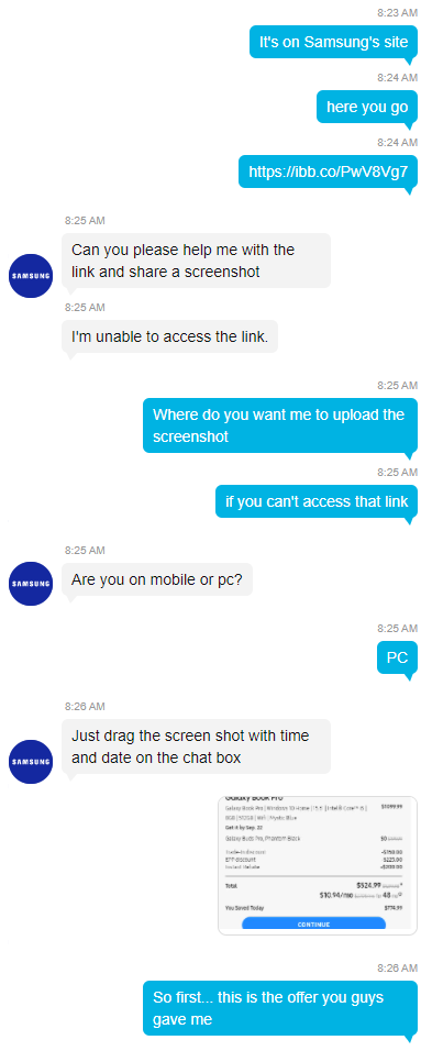 Chat with Samsung Customer Service
