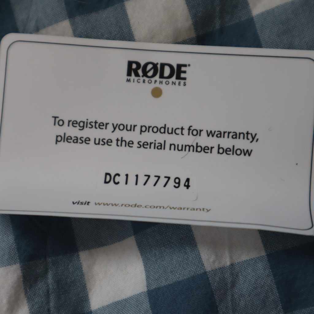 Rode Genuine Serial Number Tag