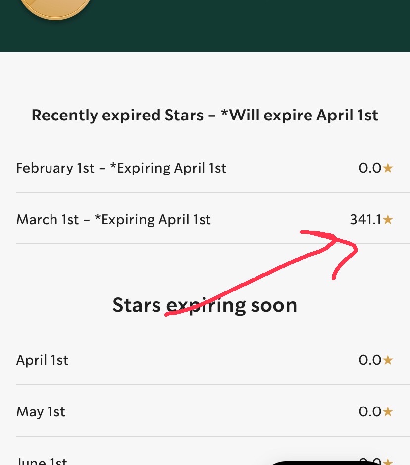 Expired Starbucks Rewards